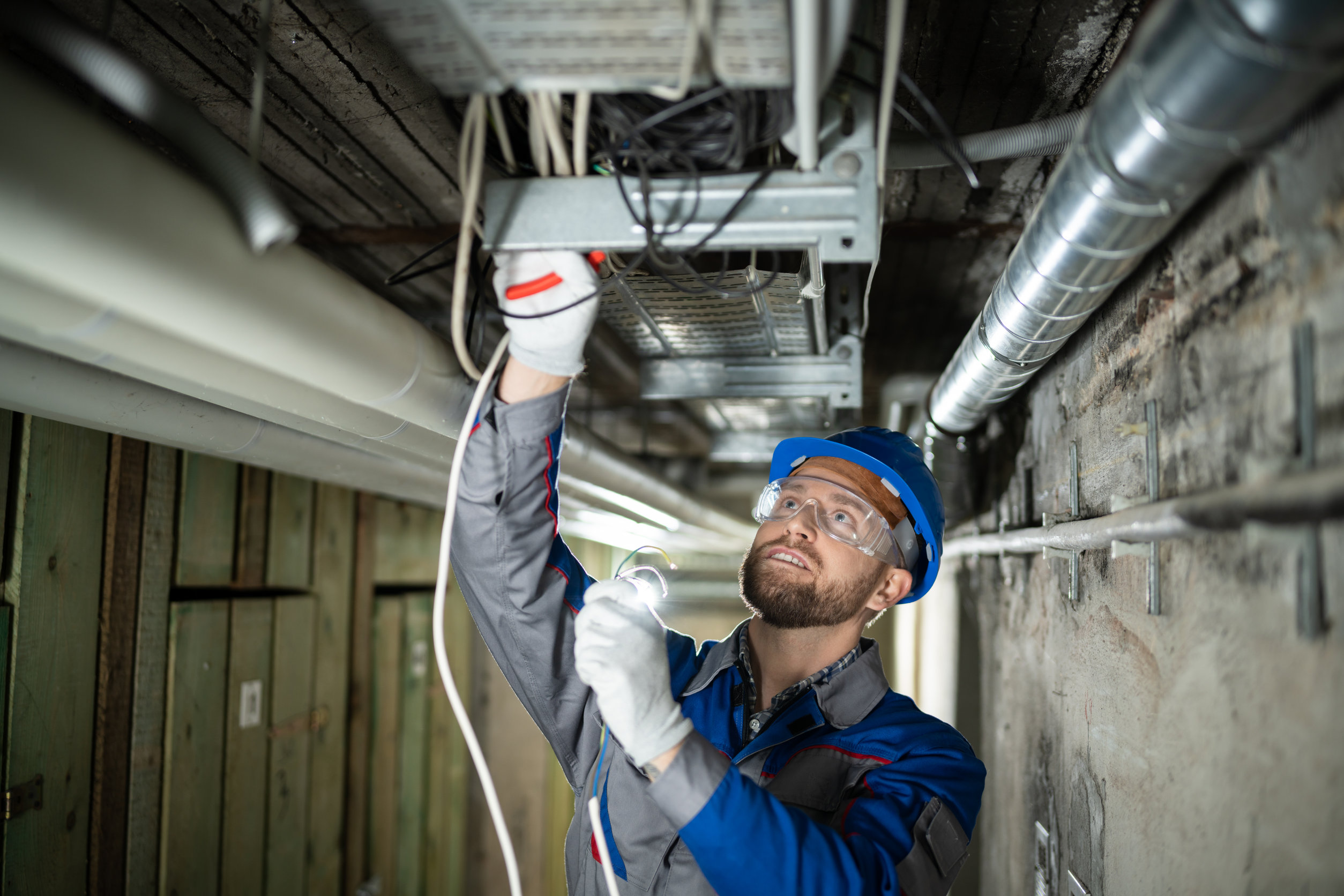 Union Worker working on wires