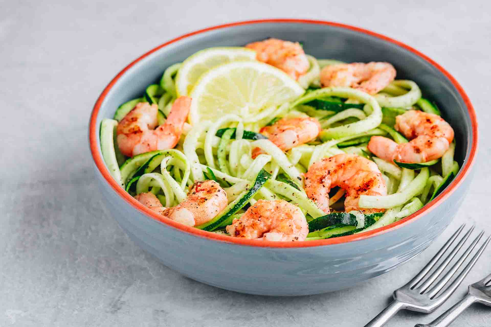 Featured image for “Zucchini Noodles with Avocado Pesto & Shrimp”