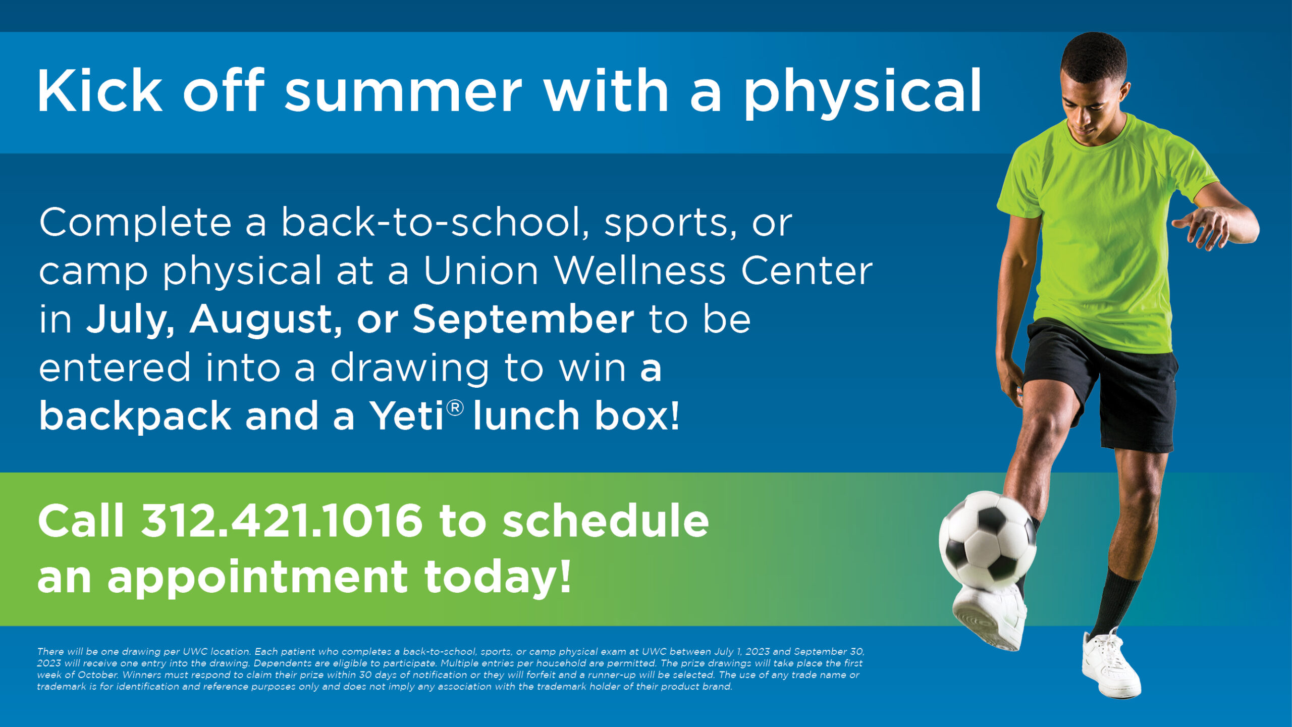 Kick off summer with a physical and you could win! See details here.